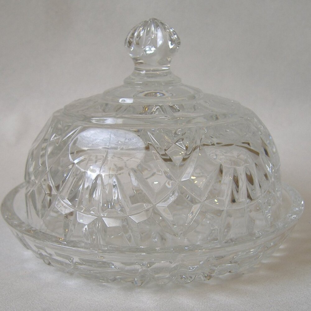 Shannon Clear 24% Lead Crystal Covered Butter Cheese Dish Designs Ireland Boxed